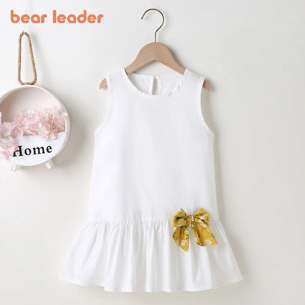 

Bear Leader Baby Girls Summer Dress Short Sleeve Sundress for Girls Princess Casual Bowknot Wear Kids Holiday Beach Dresses