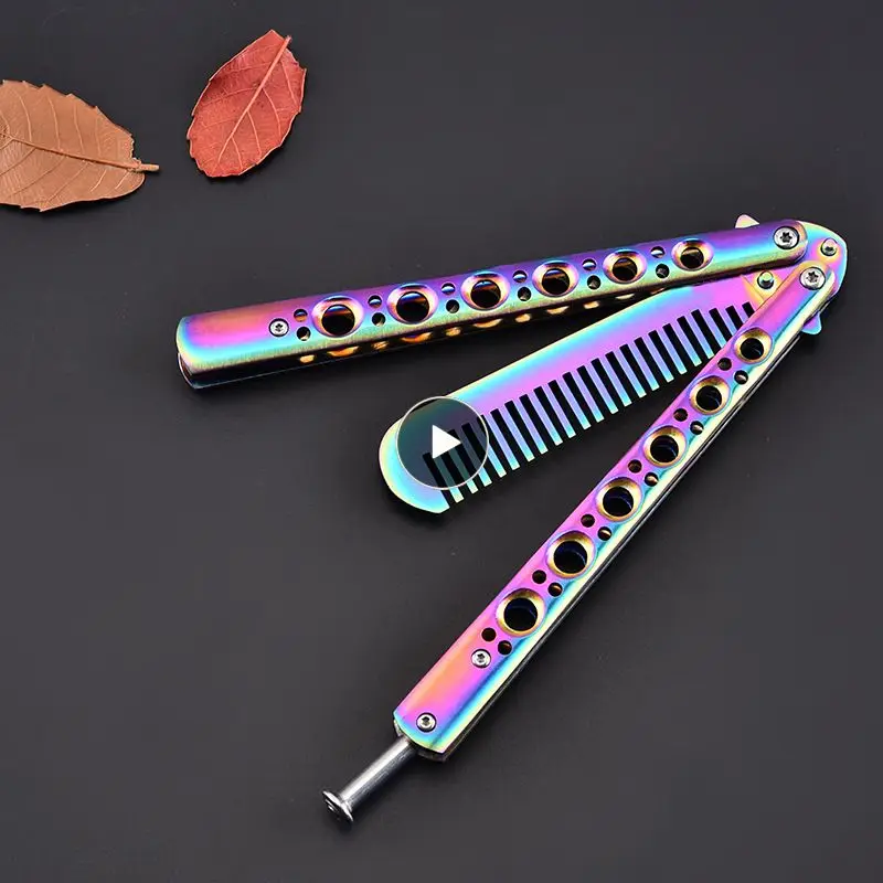 

Training Butterfly Knife Colorful Stainless Steel Folding Knife Butterfly Role Play Knife Tool Training Knife Without Edge Blunt