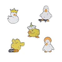 new alloy animal series brooch creative cartoon crown duck shape paint badge spot retail and wholesale lapel pins