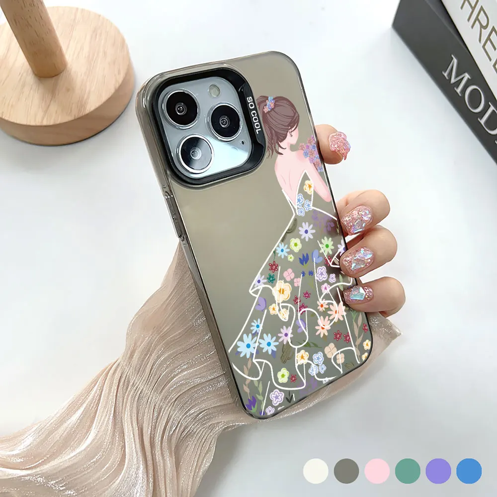 Красивый чехол для телефона с цветочной девушкой VIVO Y100 Y93 Y91 Y81 Y78 M TI Y77T Y56 Y51 Y50 Y36Y35
