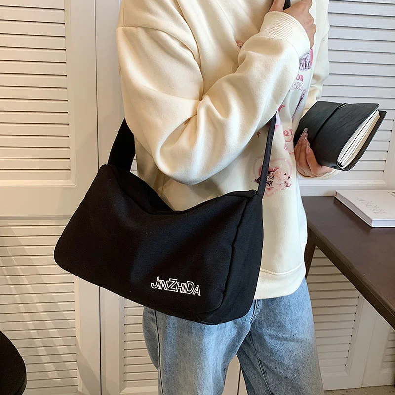 

Simple Korean Crossbody Bag for Women 2023 Waterproof Nylon Female Handbags Girl Student Shoulder Messenger Book Bag Satchels