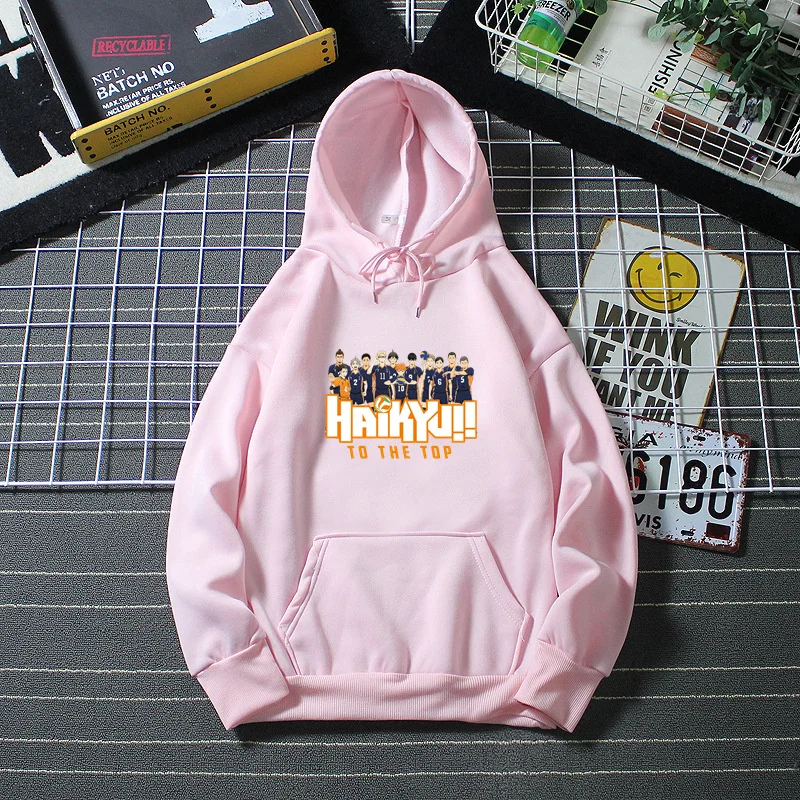 

Haikyuu 1 Hoodies Women Clothing Polyester Blouses Bottoming Long Sleeve Tops Loose Pocket Sweatshirt