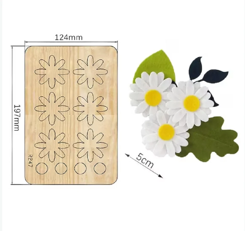 

Wooden Cutting Dies Diy Flower Dies Craft Making Decor Supplies Laser MoldTemplate Suitable For Common Die-Cutting Machines