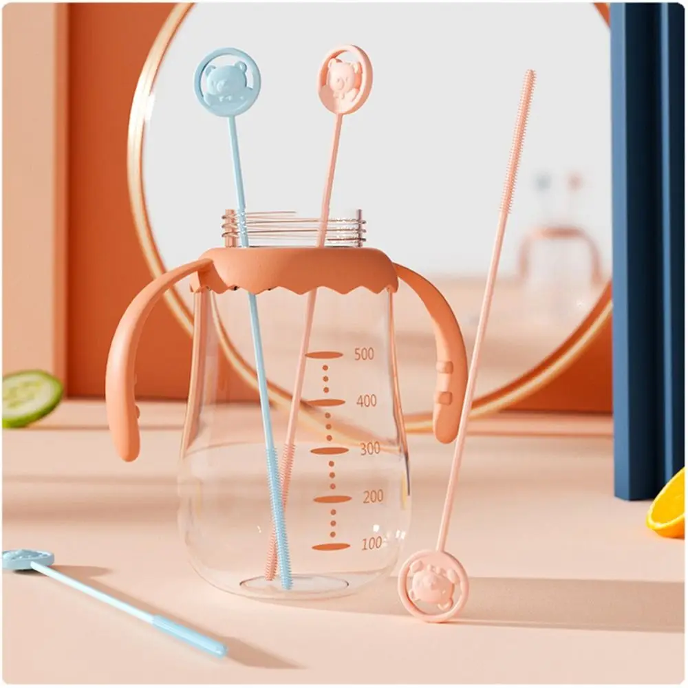 

Silicone Milk Bottle Straw Brush Multi-functional Bear Pattern Through Hole Gap Cleaning Tool Baby Bottle Cleaning Brush