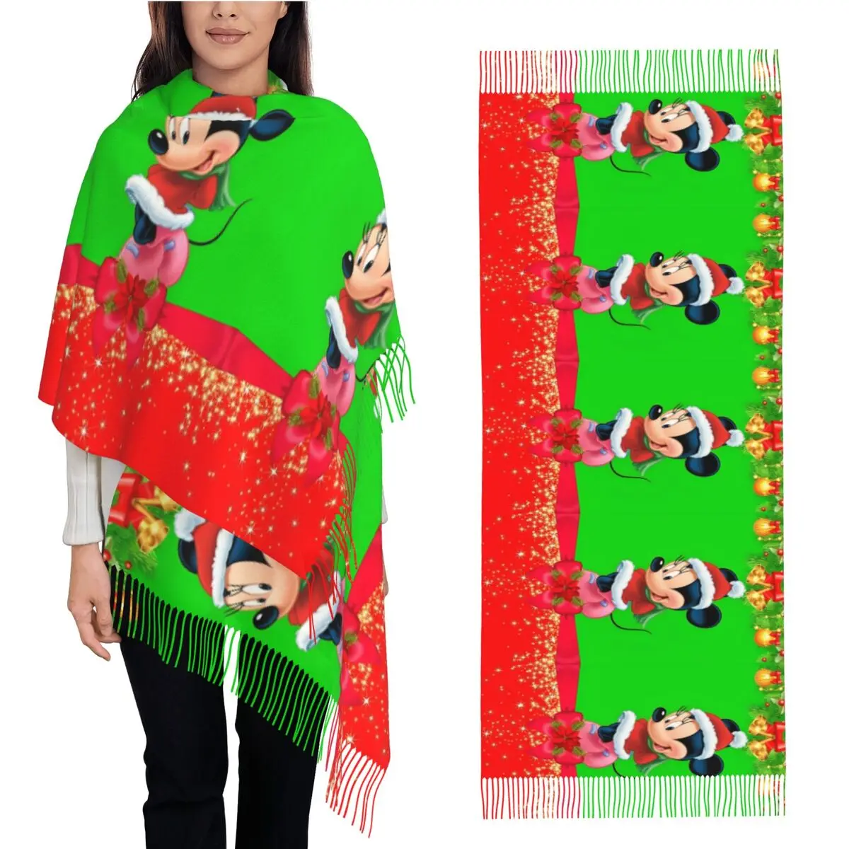 MINISO Sanrio Рождественский шарф с Микки Маусом для мужчин и женщин головные уборы