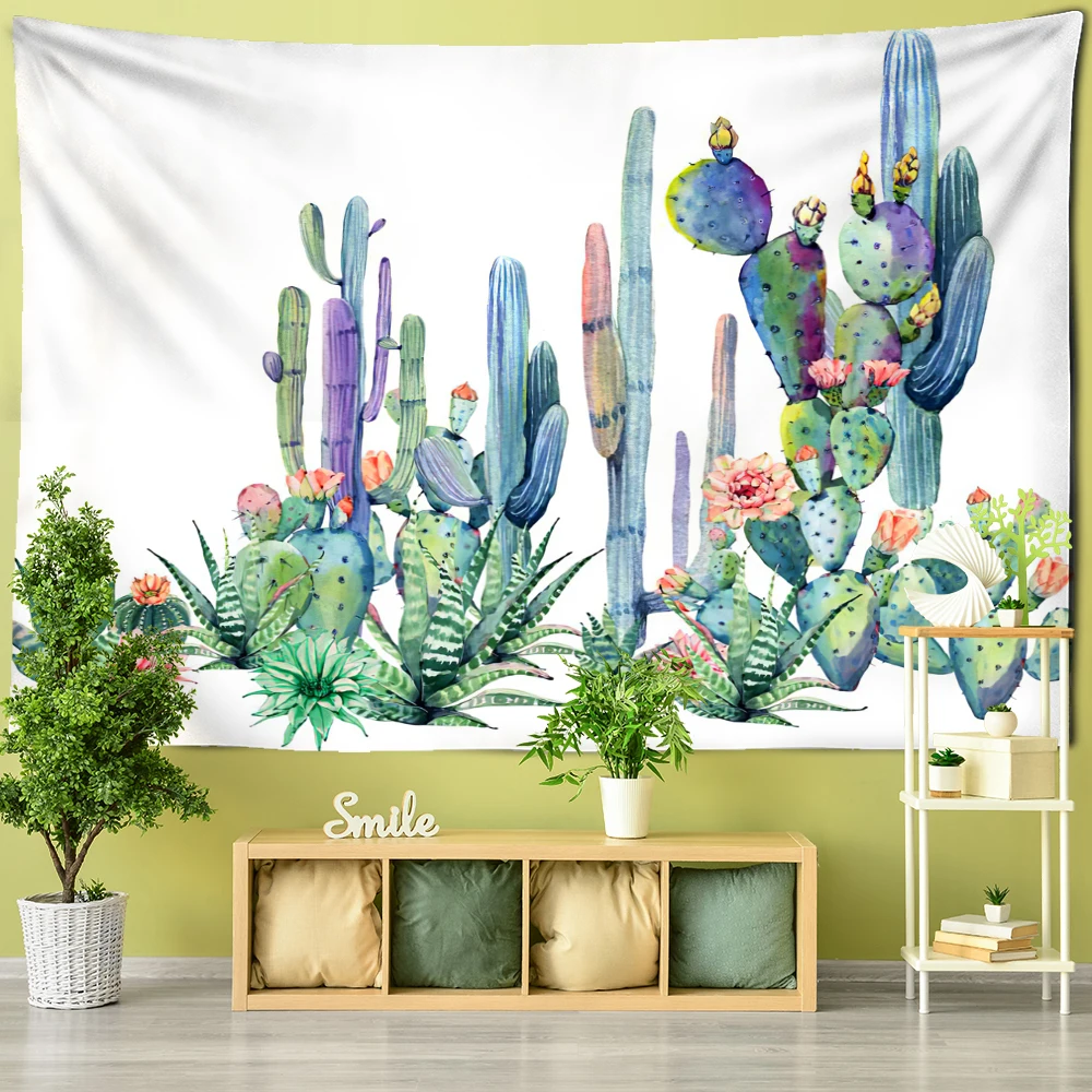 

Cactus Oil Painting Tapestry Wall Hanging Witchcraft Enchanting Natural Tropical Plant Home Living Room Decoration Tapestry
