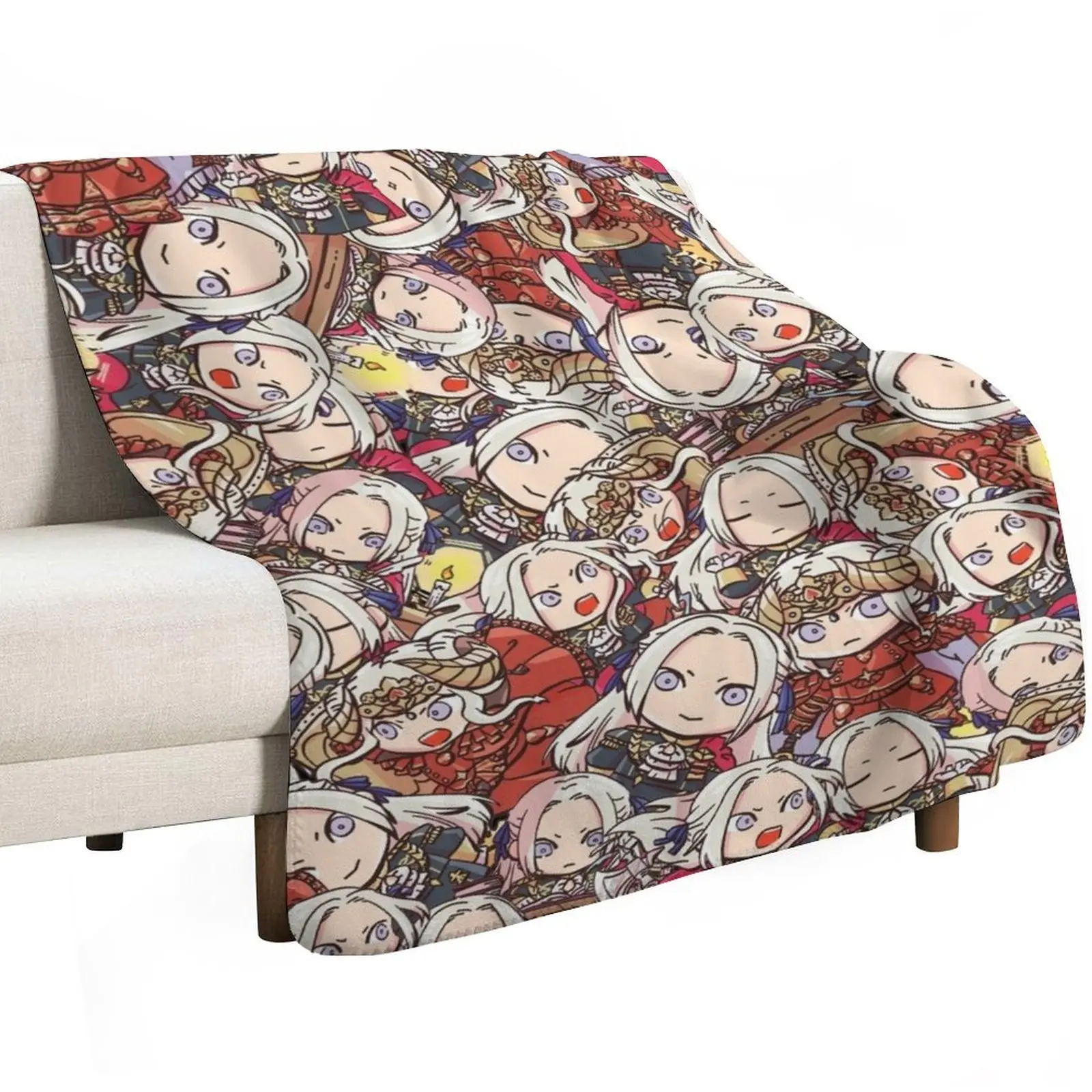 Фото Плед Fire Emblem Three Houses: Chibi Edelgard Collage, тонкое мягкое одеяло для летнего сна №2