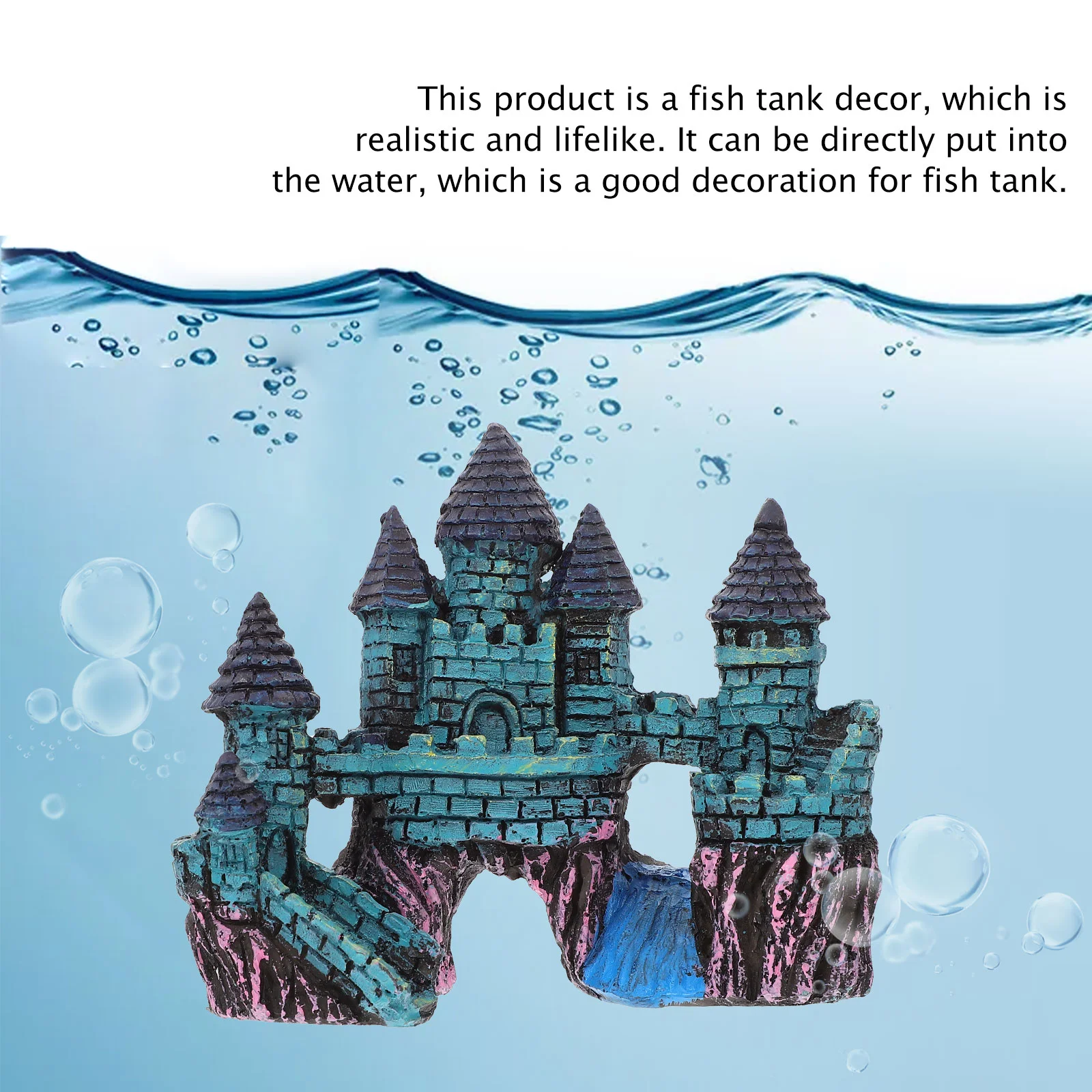 

Castle Fish Tank Landscaping Aquarium Accessory Resin Decoration Supply Betta Scene Ornament Adornment Rockery Simulation