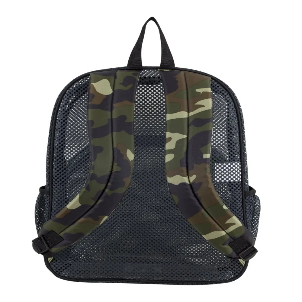 Mesh Backpack With Adjustable Padded Shoulder Straps, Graphite & Camo