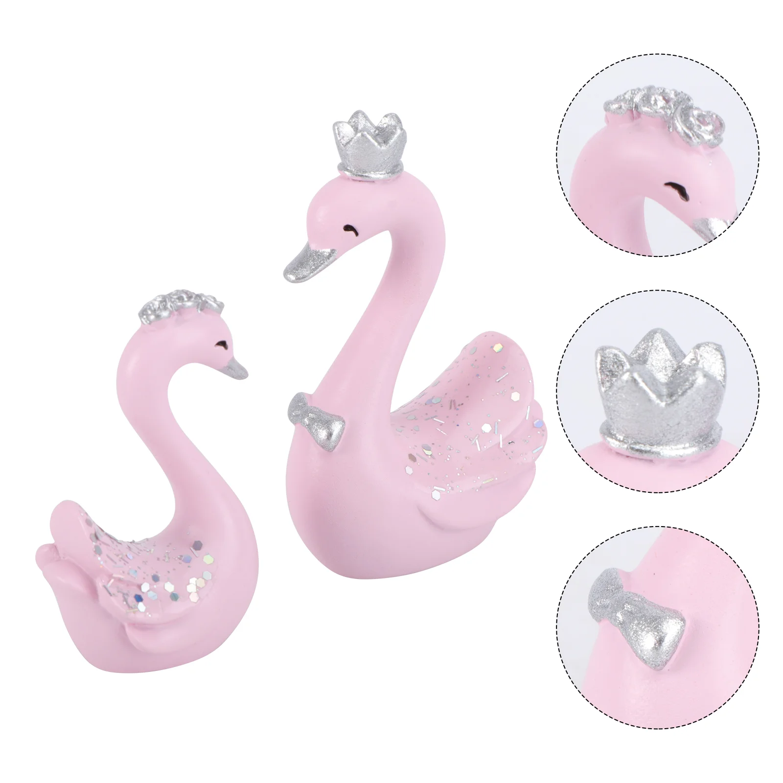 

Swan Decor Statue Swans Resin Ornament Cake Home Couple Figurine Model Desktop Decoration Statues Black Decorations Party Shower