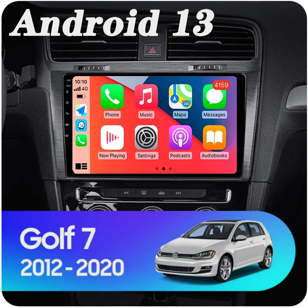 Автомобильный радиоприемник на Android 14 для Volkswagen VW Golf 7 VII GOLF MK7 GTI R 2012-2020 Carplay радио