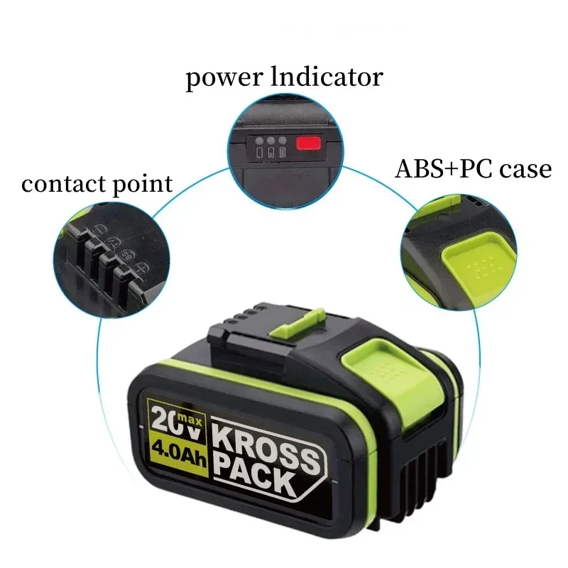 Электрический инструмент Worx WA3551 WA3553 WX390 WX176 WX178 WX386 WX678 20V4000mAh литий-ионный