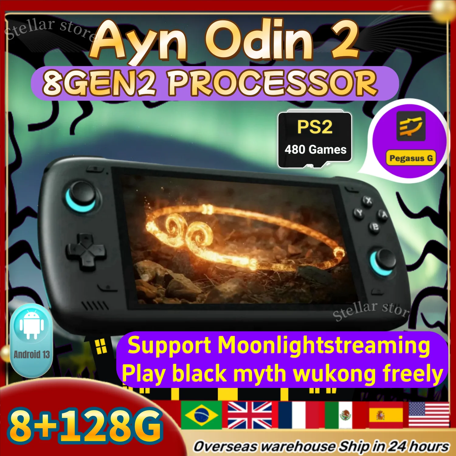 Портативная портативная игровая консоль Ayn Odin 2 pro версия 6-дюймового сенсорного