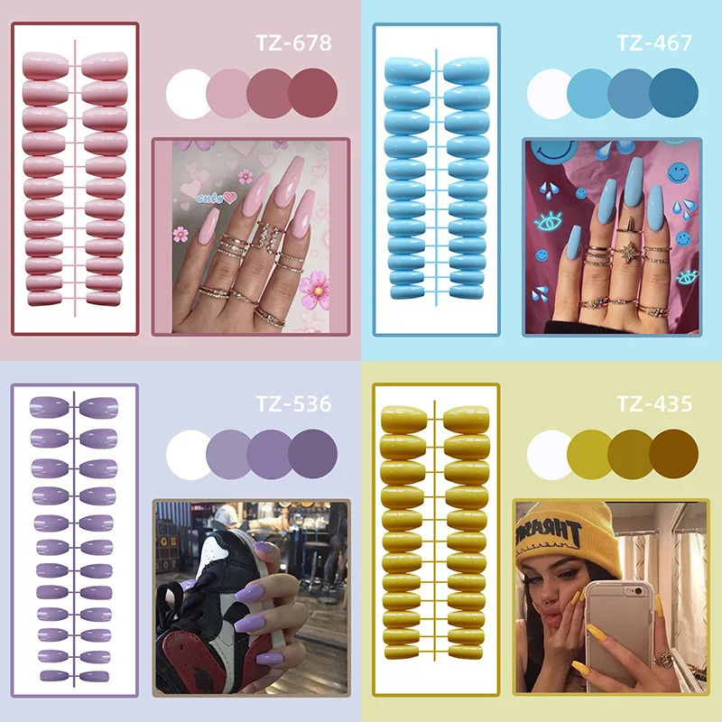 

Reusable Nail Press Nails American Gel X Capsule Clear Nails Tіpsi Extension Short Ballet Trapezoid Gloss Nail Patch False Nails