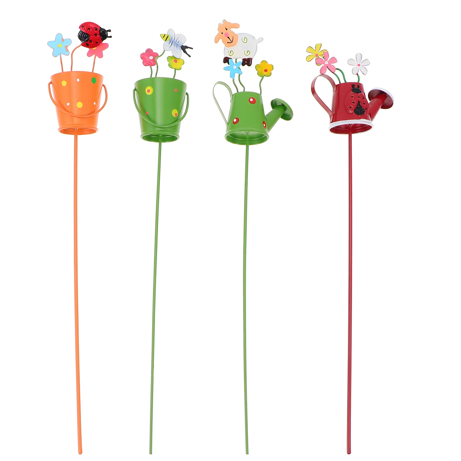 

Flower Stakes Garden Pot Stake Potted Floral Decor Picks Pick Ornament Wateringyard Decoration Spring Can Succulent Metal Stand