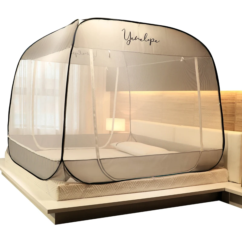 

Installation free mosquito net 1.5m bed fully enclosed zipper type Mongolian yurt 1.8m household fall proof children 2m