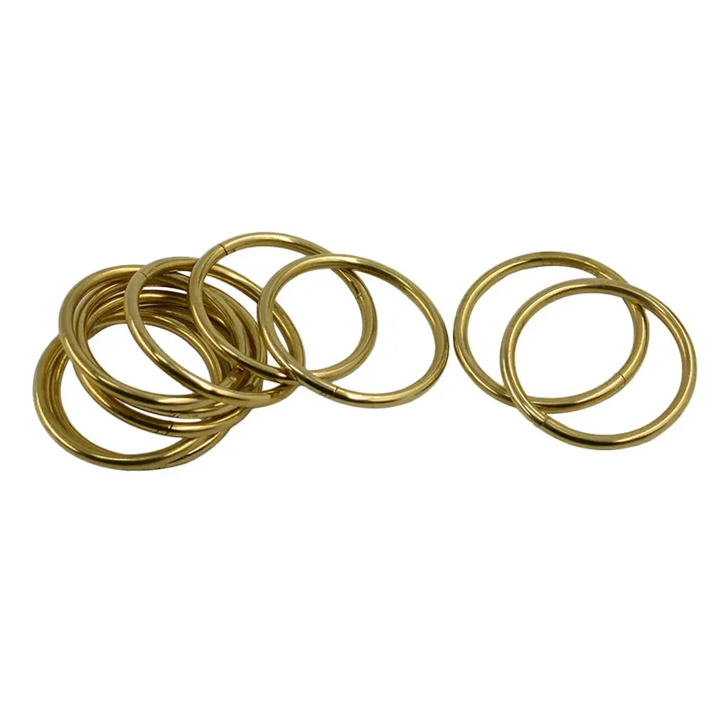 

10 Set 40mm Durable Jump Ring Brass Round Locking Split Ring Key Rings - Perfect