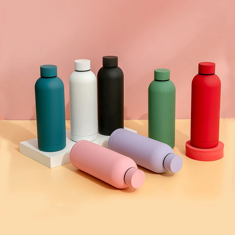 

Stainless Steel Small Mouth Bottle Thermos Cup Outdoor Sports Kettle Large Capacity Frosted Paint Water Bottle Mugs Coffee Cups