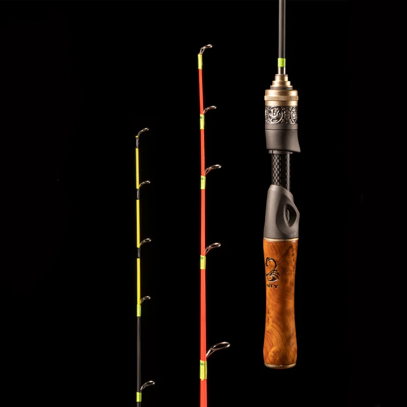 

catch.u Ice Fishing Rod Ultrashort Spinning Winter Fishing Pole Fiber Glass Solid Top Short Section Soft boat/Raft Fishing Rods