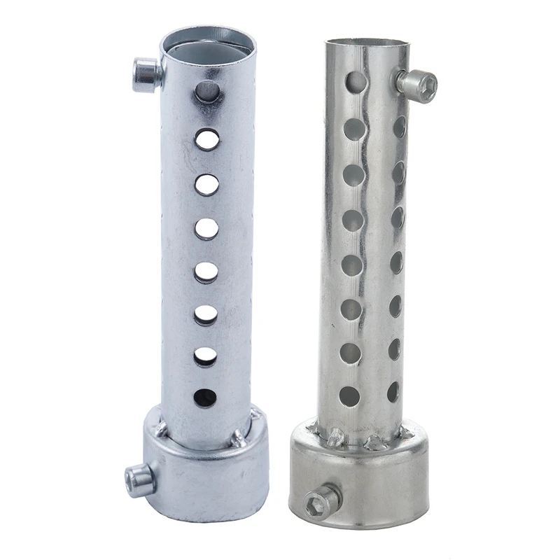 

2 шт., серебристый глушитель для выхлопных газов мотоцикла, 42 мм X 140 мм и 35 мм X 140 мм