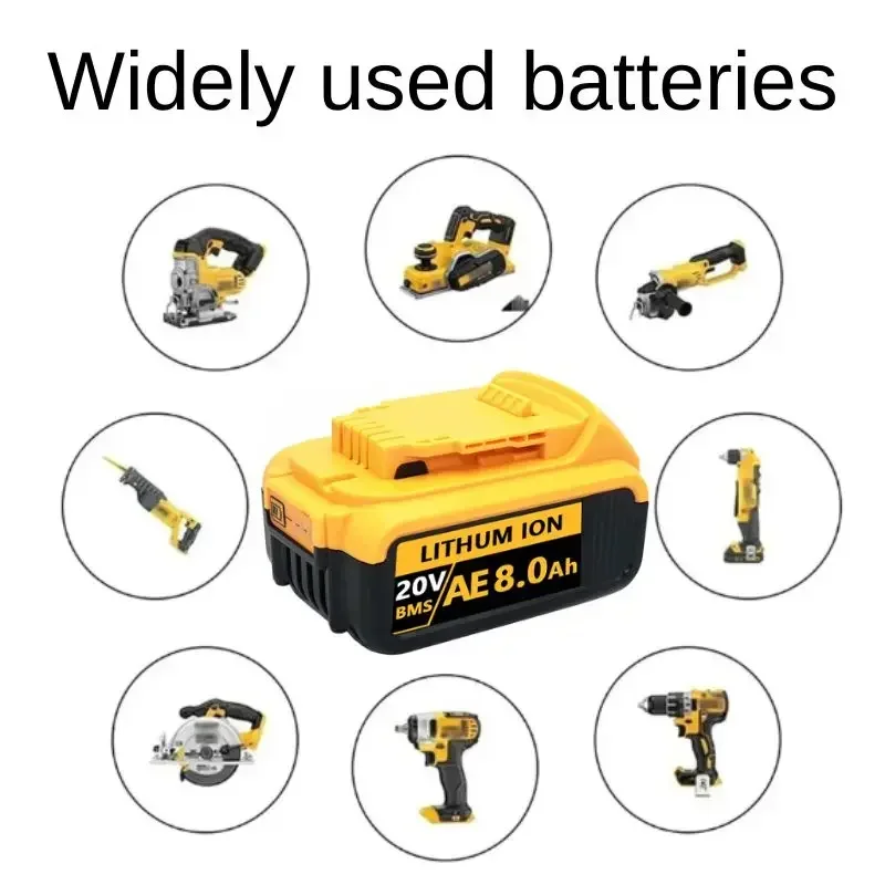 Фото Сменный литий-ионный аккумулятор для DeWalt DCB205 DCB201 DCB203, 18В/20 вольт, макс. 6,0 Ач, 8,0 Ач, 12,0 Ач, DCB200 №4
