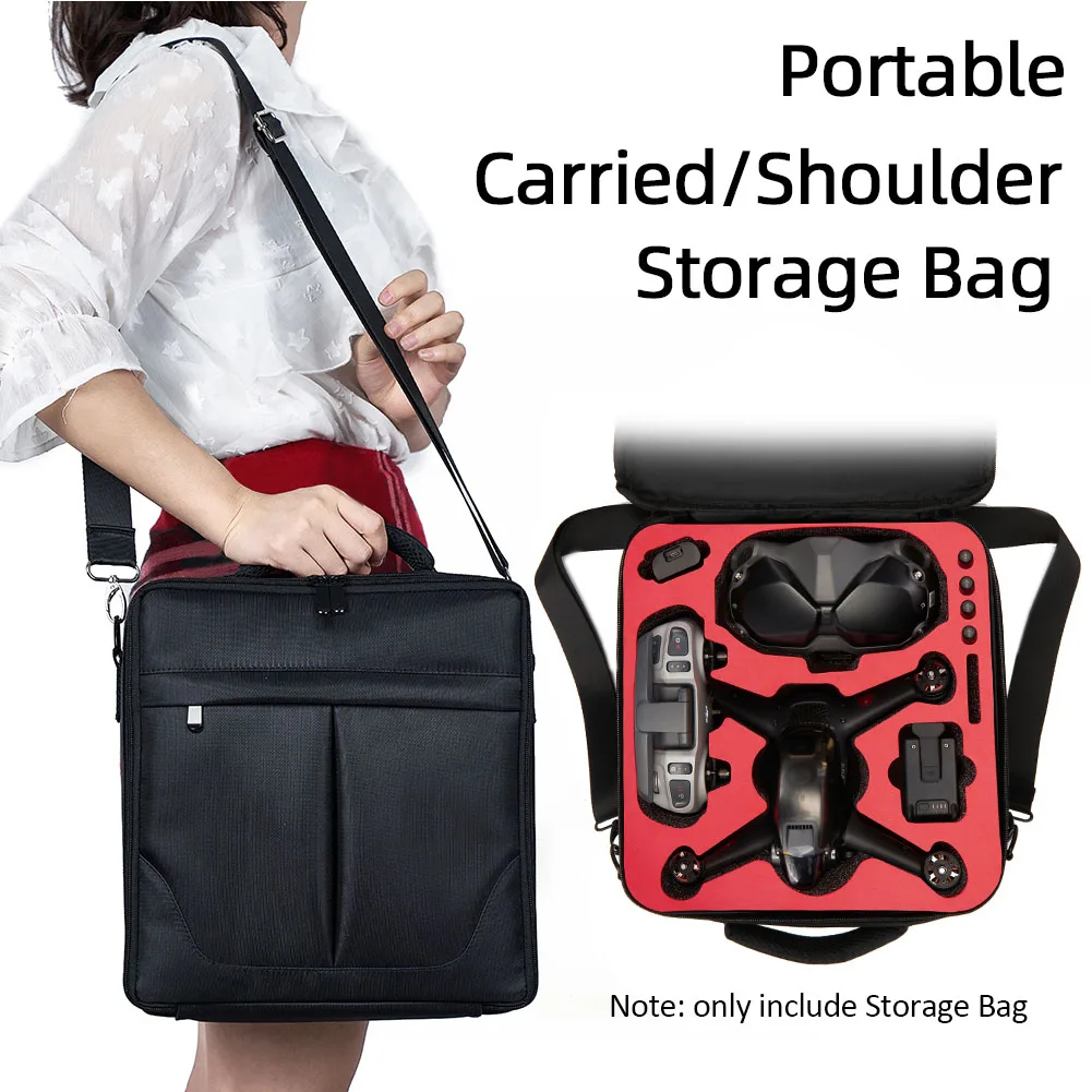 

Carrying Case Lightweight Zipper Closure With Handle Adjustable Outdoor Drone Accessories Shoulder Strap For DJI FPV Combo