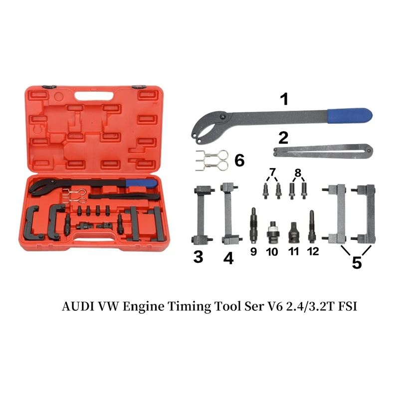 

Timing Tool Set Engine Camshaft Alignment Timing Belt Tensioner Tool for V6 2.0/2.4/2.8/3.0/3.2T FSI