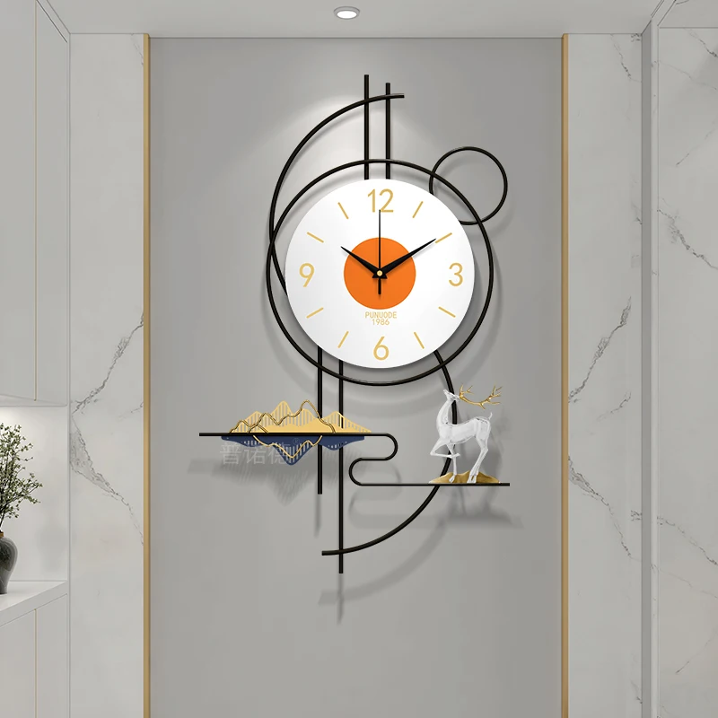 

Luxury Wall Clock Design Big Size Round Metal Mechanic Wall Clocks Silent Mechanism Orologio Da Parete Home Decor Living Room
