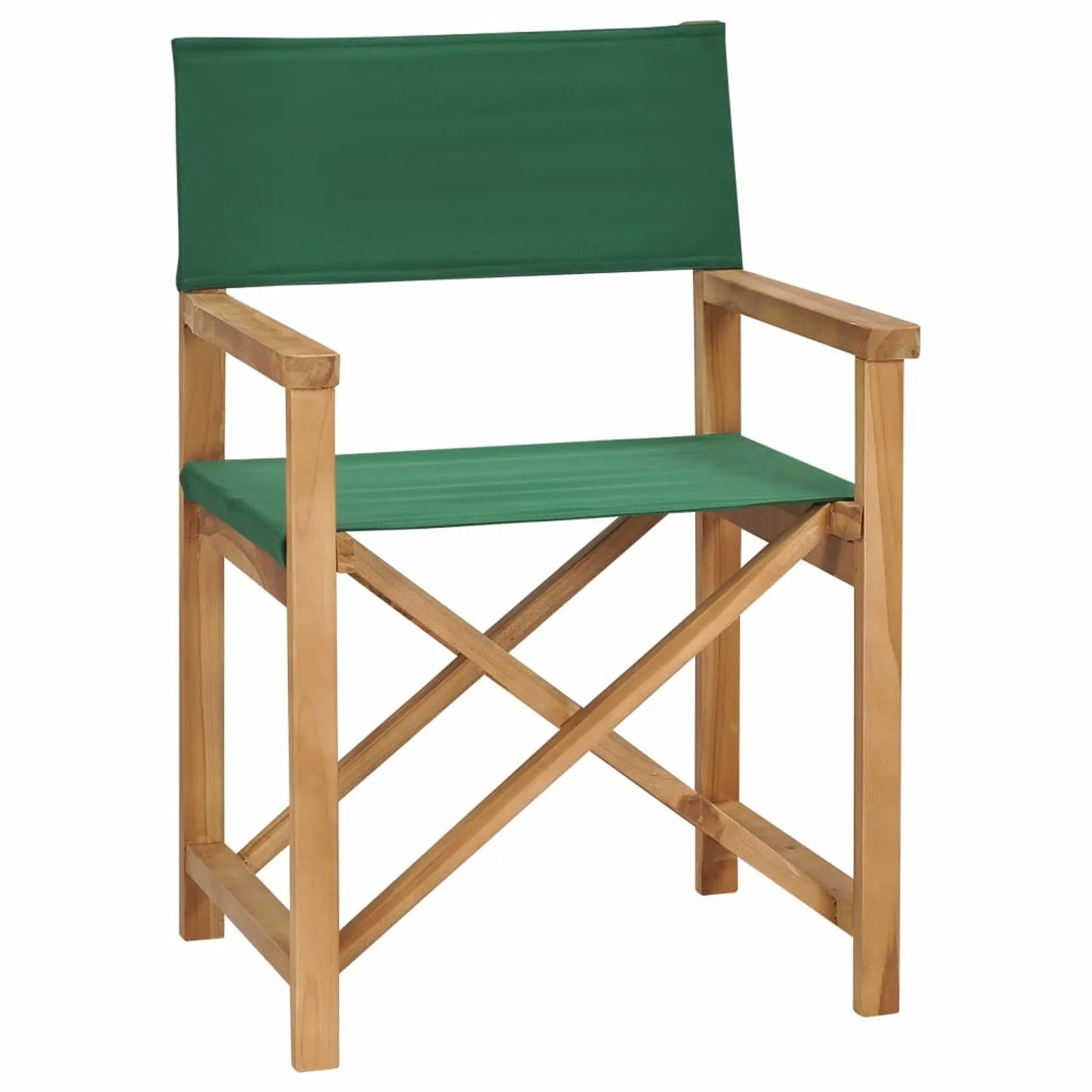 

Folding Director's Chair Solid Teak Wood Green