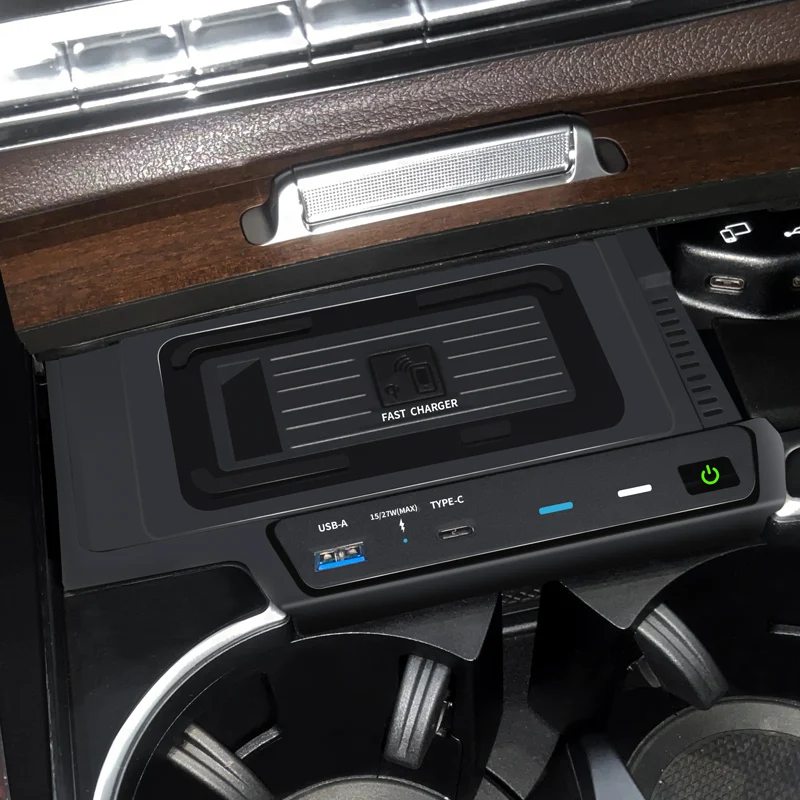 Беспроводное зарядное устройство 15 Вт для Mercedes Benz gle w167 c167 V167 gls x167 400d 350/amg 450 2022 QI USB