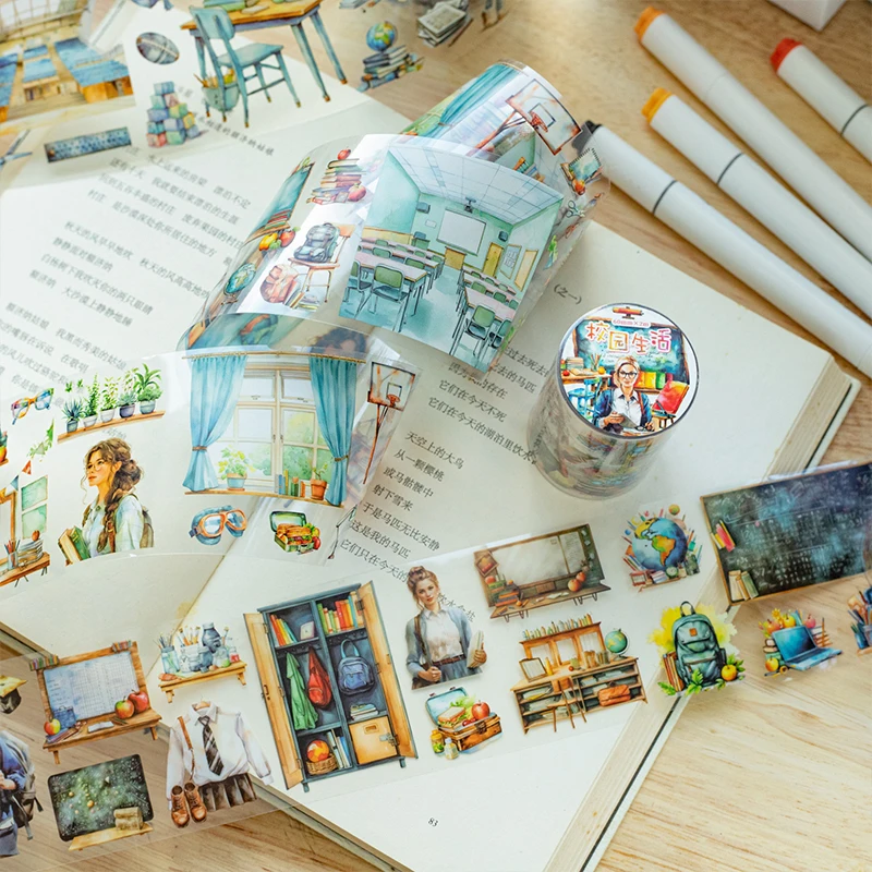 60 мм * 2 м ПЭТ-ленты серии Campus Life наклейки для творчества клей ручного счета ручная