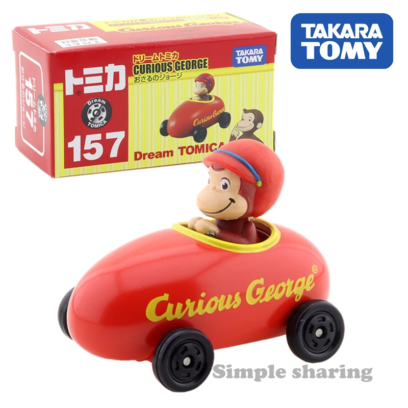 

TAKARA TOMY Tomica Alloy Car Model Boy Toy No.157 Curious George Car Toy DieCast Anime Figure Bauble Miniature Beettle Model Kit