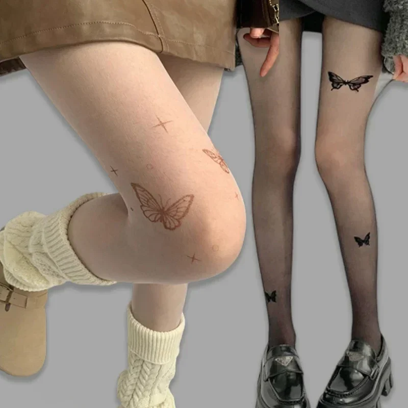 5 стилей ультра-яркие пикантные винтажные Прозрачные шелковые колготки с