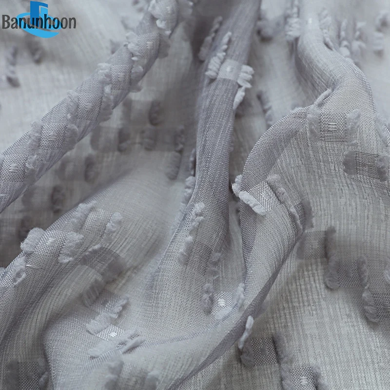 Европейские Серые волнистые 3D занавески для гостиной полузатемняющие тюлевые