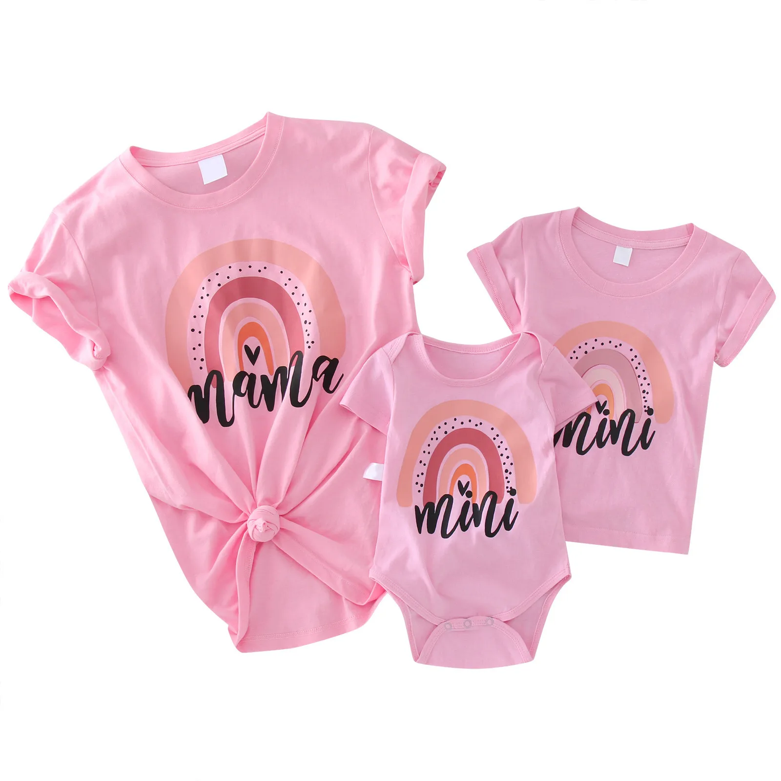 

If Family Matching Pajamas Tee Summer Casual Shirt Rainbow Blouse If Family Matching Pajamas Matching Silk Pajamas for Family