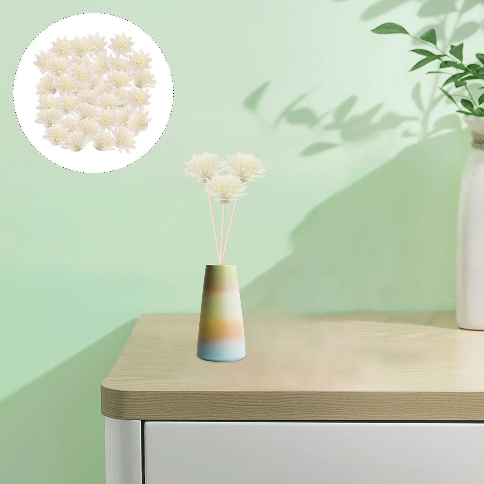 

100 Pcs Aroma Flowers Natural Essential Oils Flower Diffuser Car Acessories Aromatherapy Flowers Wooden Essential Oil Sticks