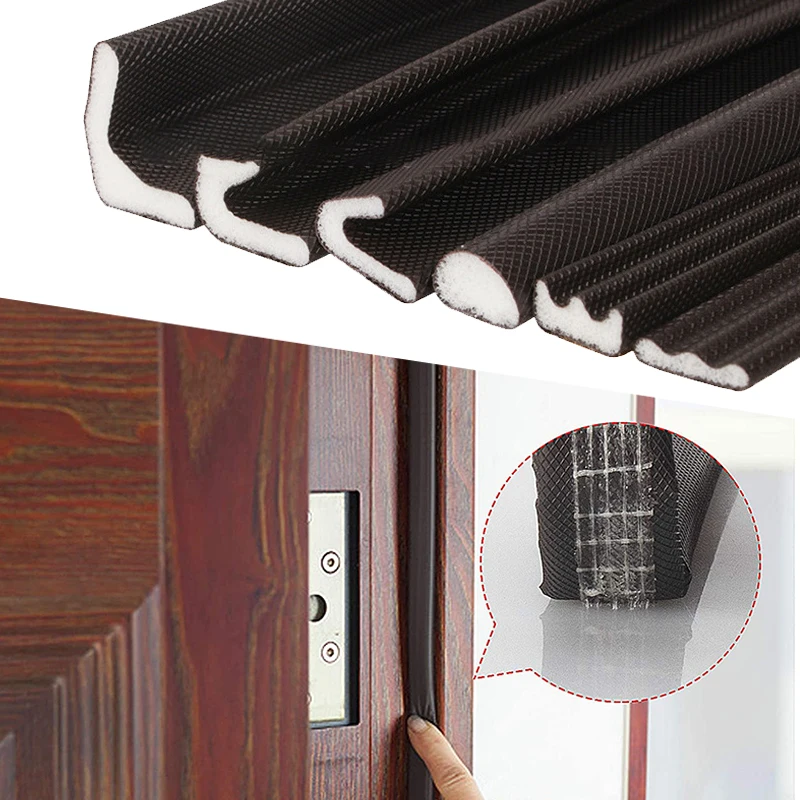 

6M Soundproof Foam Sealing Strip V/S/L/I Type Casement Window Noise Reductian Weather Stripping Door Seal Gap Filler Artifact
