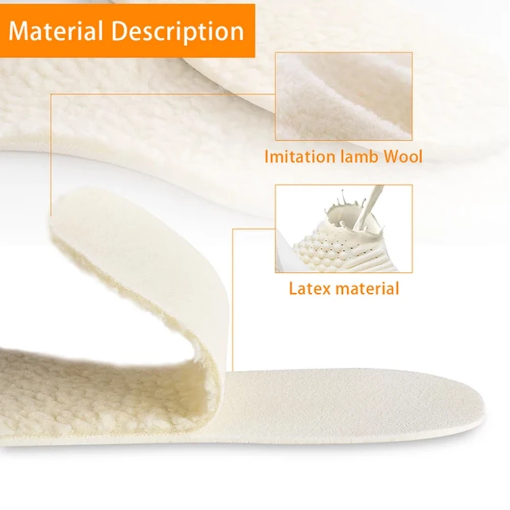 Warm Heated Insoles for Shoes Adults Children Thicken Cashmere Thermal Insoles Sweat Absorption Breathable Heating Shoe Pads