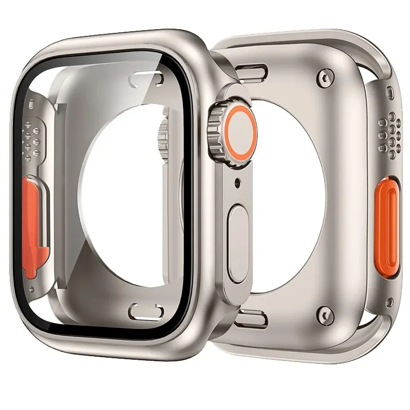 Защитная крышка для экрана Apple Watch Прочный пластиковый чехол моделей 44 мм 45 40 41 Ultra