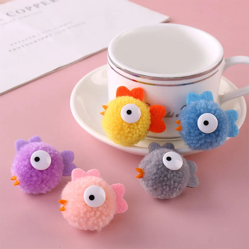 

50Pcs Cartoon Bird Plush Ball Cute Color Bird Goldfish Mini Plush Dolls Ins Yarn Ball DIY Bag Hair Accessories Accessories Gifts