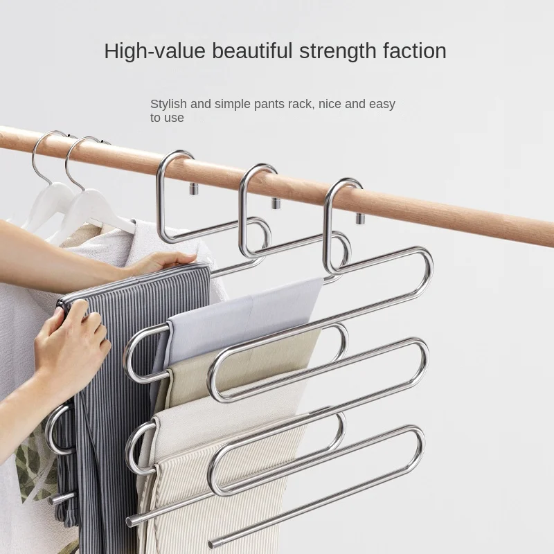 Многофункциональные вешалки из нержавеющей стали для одежды 5-слойная полка