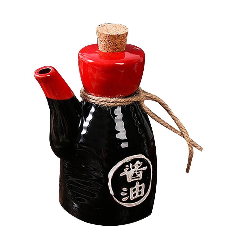 

Dispenser Bottle Oil Vinegar Sauce Soy Ceramic Japanese Jar Olive Cruet Condiment Pot Seasoning Container Shoyu Pourer Storage