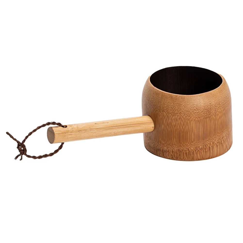 

Ladle Water Scoop Cup Spoon Wooden Bath Kitchen Rinse Wood Dipper Serving Bathing Soupshower Shampoo Hair Tea Japanese Ceremony