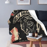 sons of anarchy jax teller crime knitted blanket flannel rock motorcycle thin throw blankets for home couch bedroom quilt