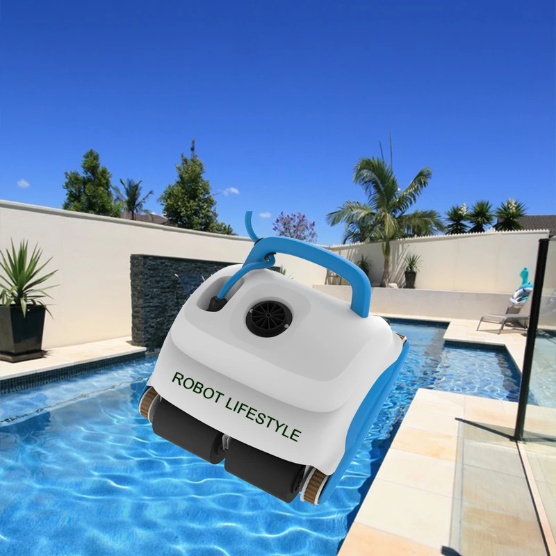 

Robotic Pool Cleaner 300 Automatic Robot Swimming Pool Cleaning Equipment with Caddy Cart Remote Control and CE ROHS SGS