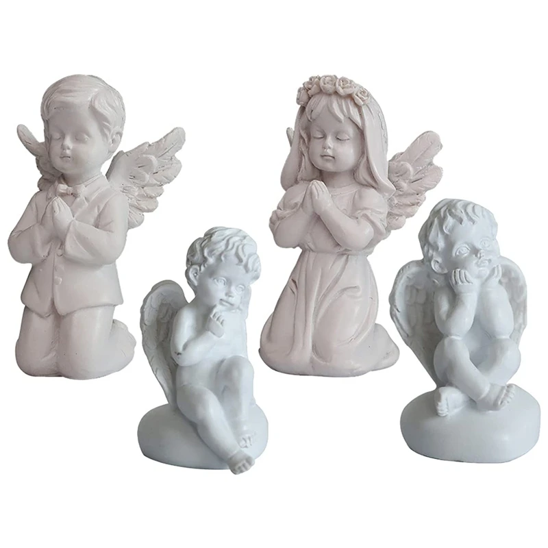 

Скульптура в виде симпатичного ангела, полимерная садовая статуя, молитвенный ангел, Настольная безделушка, комнатное и уличное украшение ...