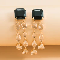 explosive style personality creative zircon inlaid long trend party all match fashion high end female earrings wholesale