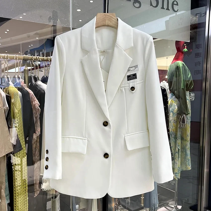 

Suit Jacket Female Spring Autumn Thin Women Blazer Korean Loose Casual Lady Coat 2022 New Small Suit Top Long Lady Windbreaker