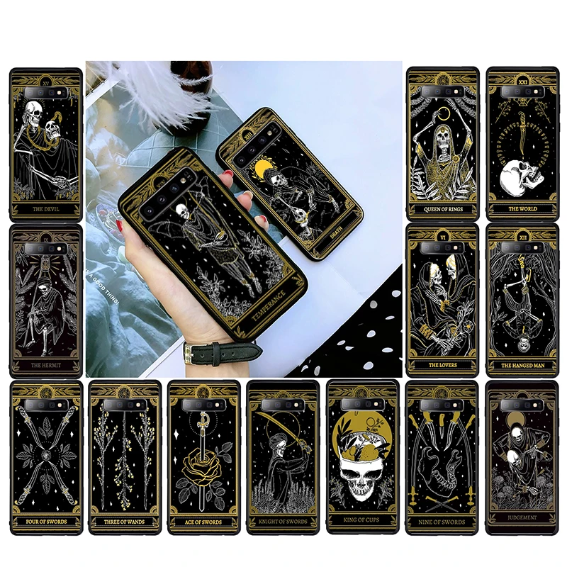 

Death Tarot Phone Case For Samsung S23 S22 S20 Ultra S20 S22 Plus S10 S9 Plus S21 Plus S10E Plus