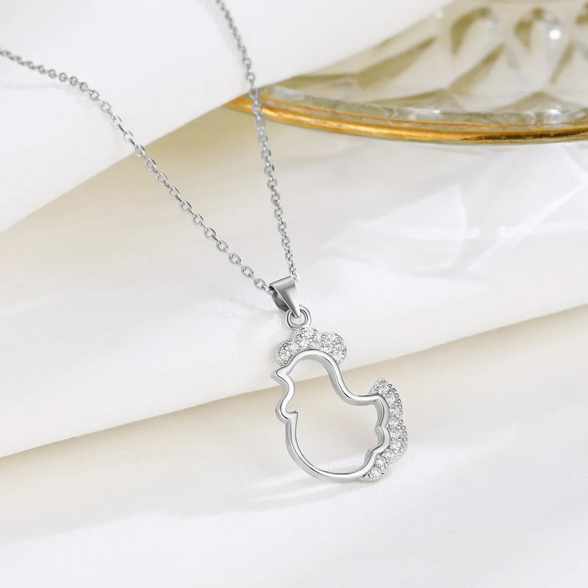 Уникальное ожерелье с курицей из стерлингового серебра S925 Женская цепочка до